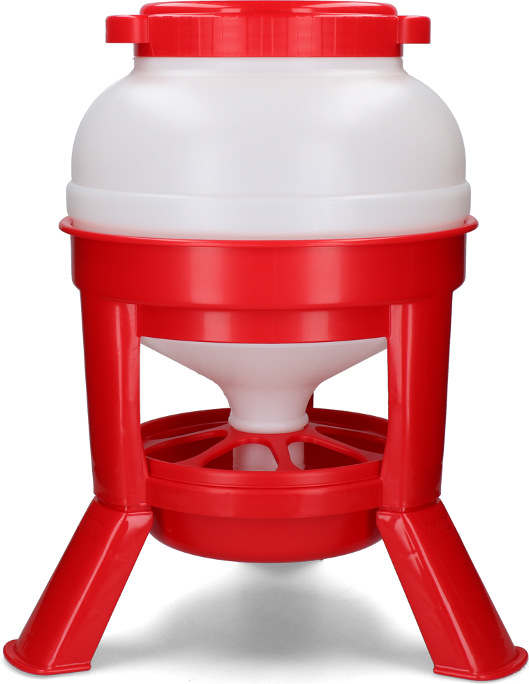 Gaun Geflügel Futterautomat mit Ständer, rot, 20 l