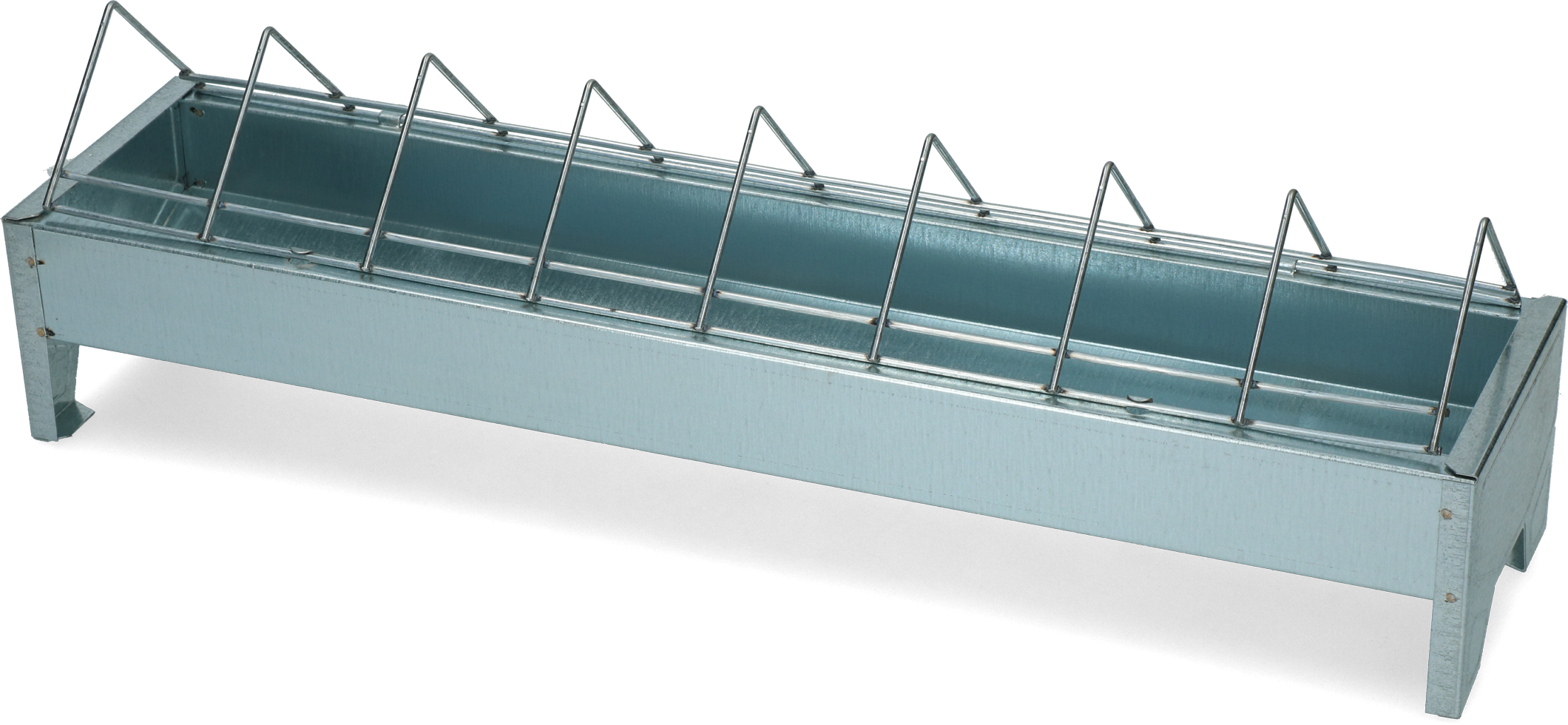 Gaun Geflügel Futtertrog, verzinktes Metall, 8 Einheiten, 50 x 12 x 14,3 cm
