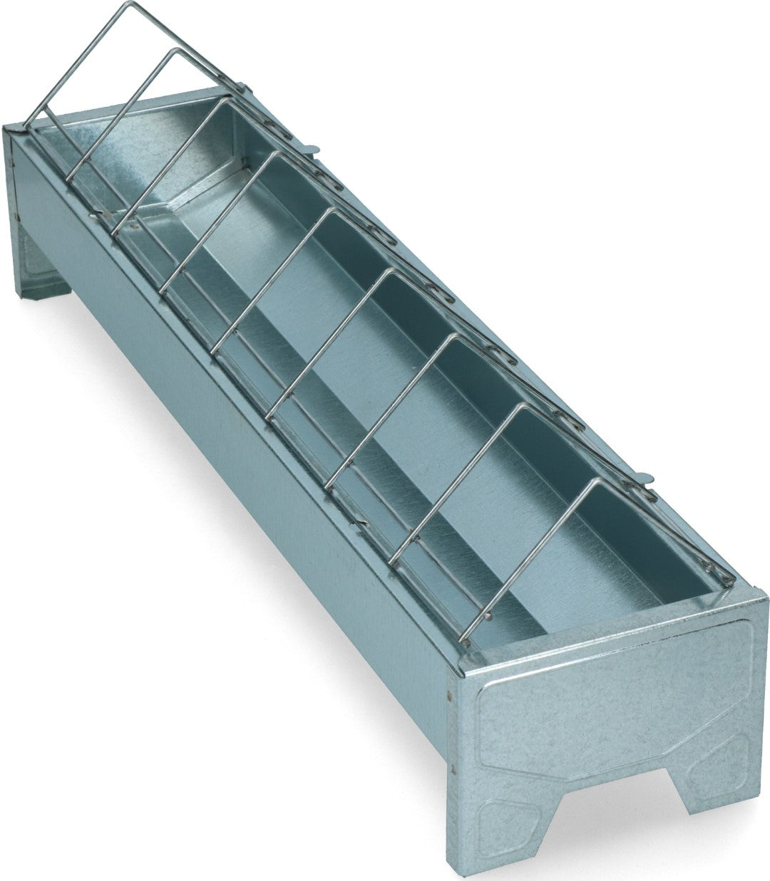 Gaun Geflügel Futtertrog, verzinktes Metall, 8 Einheiten, 50 x 12 x 14,3 cm