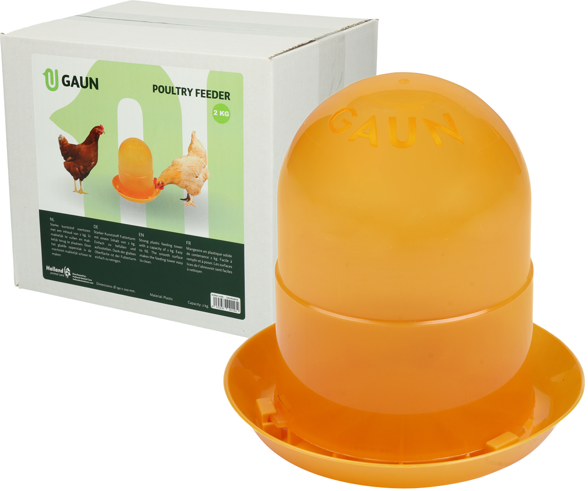 Gaun Geflügel Futterautomat, Kunststoff, orange, 2 kg