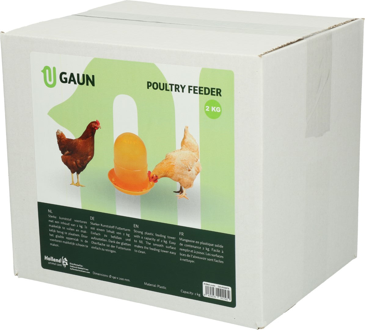 Gaun Geflügel Futterautomat, Kunststoff, orange, 2 kg