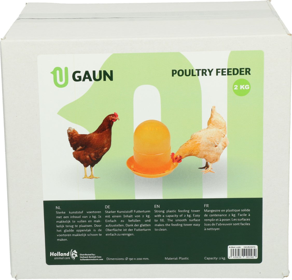Gaun Geflügel Futterautomat, Kunststoff, orange, 2 kg