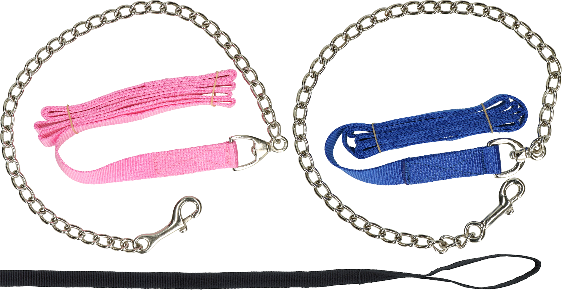 Führstrick mit Kette, schwarz, 250 cm