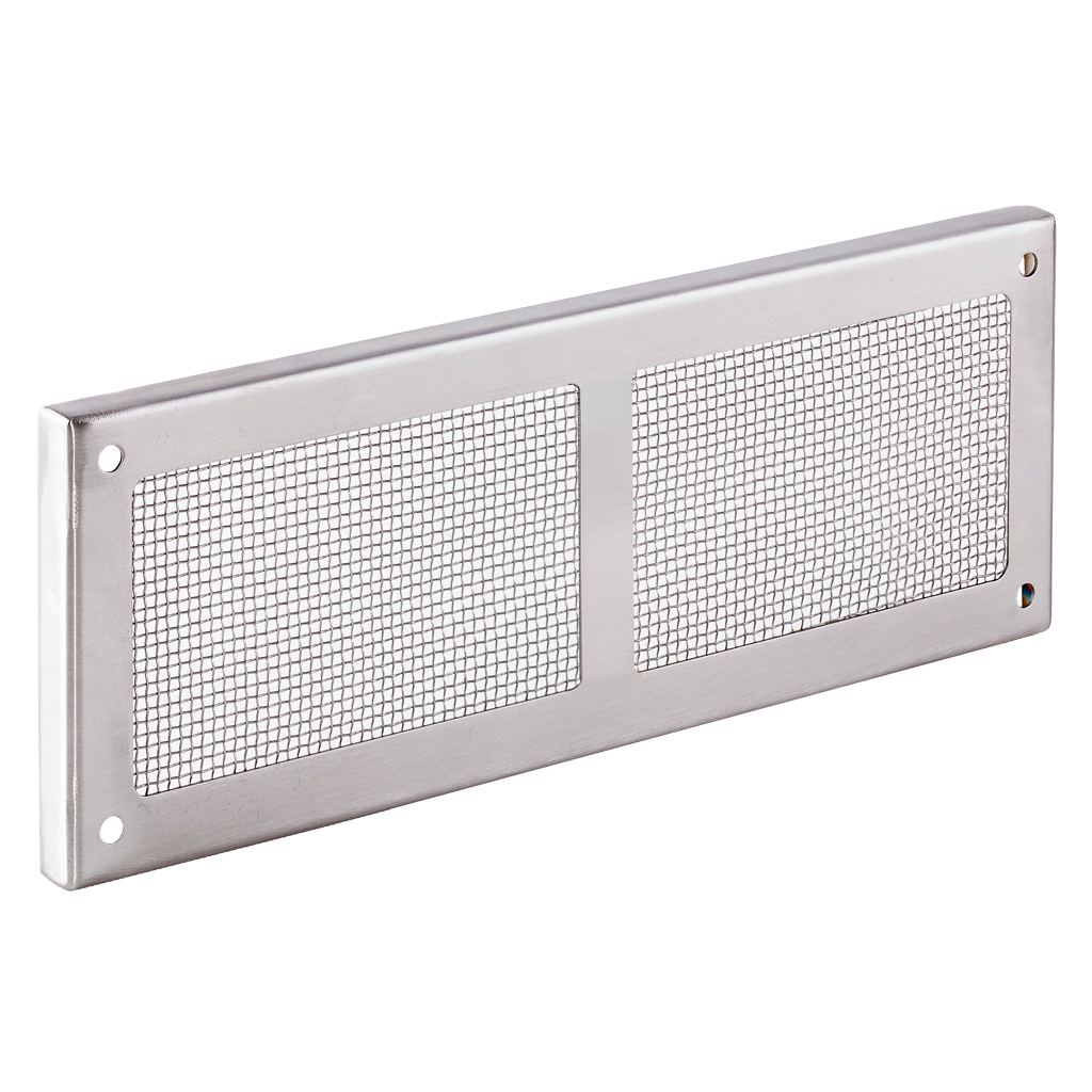 Ausschlussgitter, Edelstahl 304, 250 x 90 mm, Drahtstärke 0,55 mm, Maschenweite 2 mm, mit Mittelpfosten