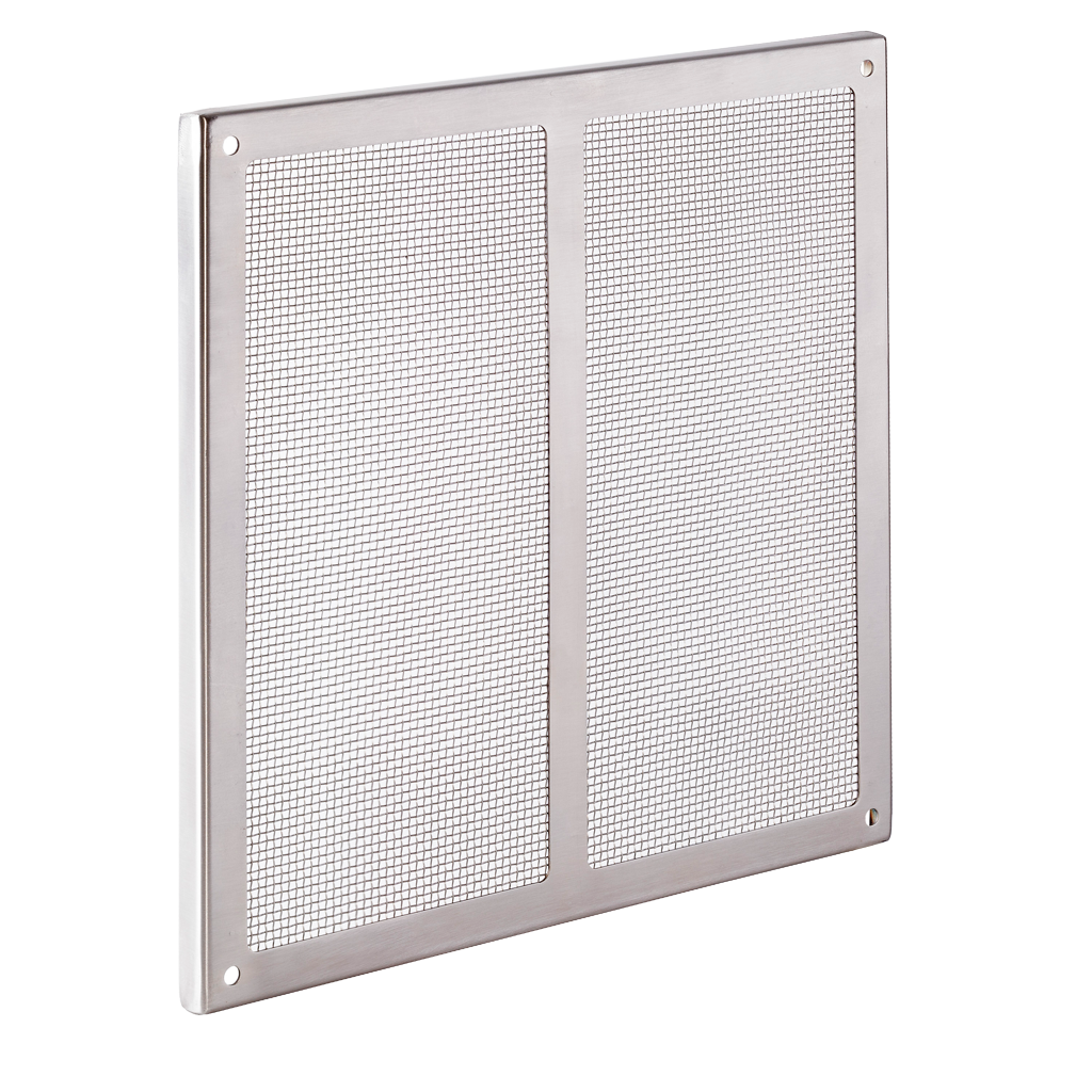 Ausschlussgitter, Edelstahl 304, 250 x 250 mm, Drahtstärke 0,55 mm, Maschenweite 2 mm, mit Mittelpfosten