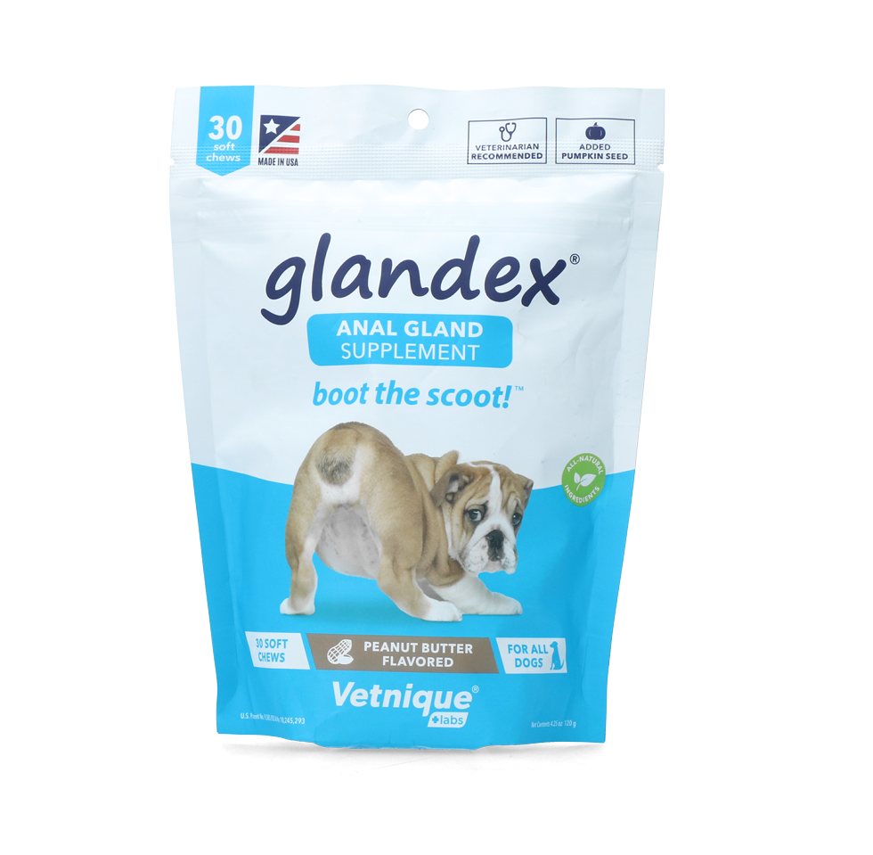 Glandex Soft Chews, Analdrüsen Hund, Erdnussbutter, Probiotika, 30 St.
