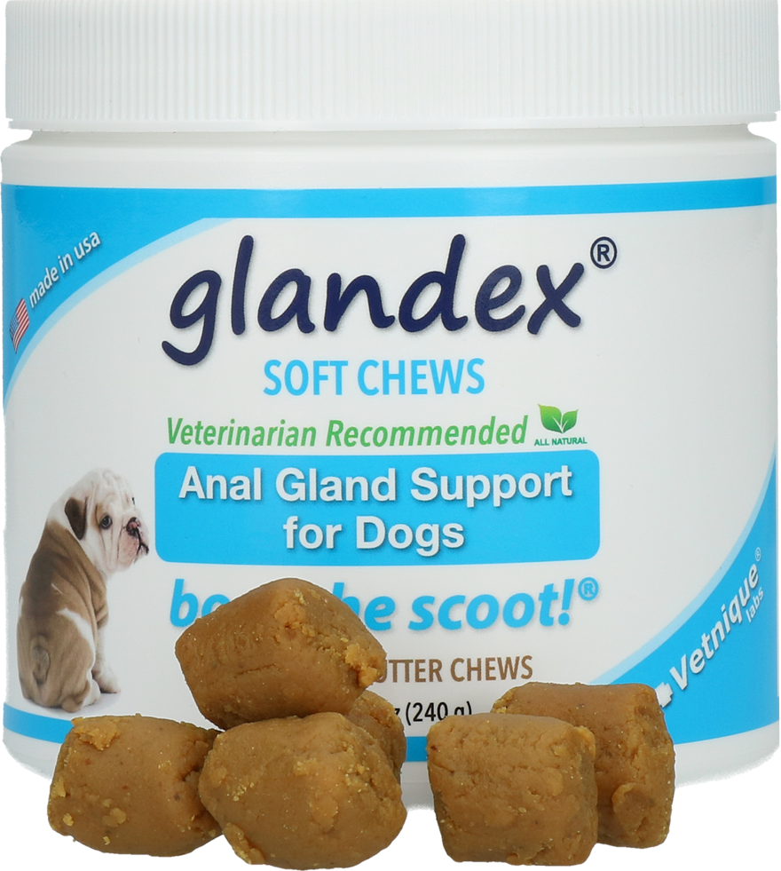 Glandex Soft Chews, Hund, Analdrüsen, Erdnussbutter, Probiotika, 60 St.