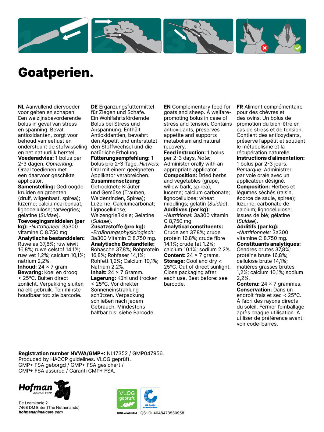 Goatperien Bolus, Ergänzungsfuttermittel für Ziegen, 24 Stk