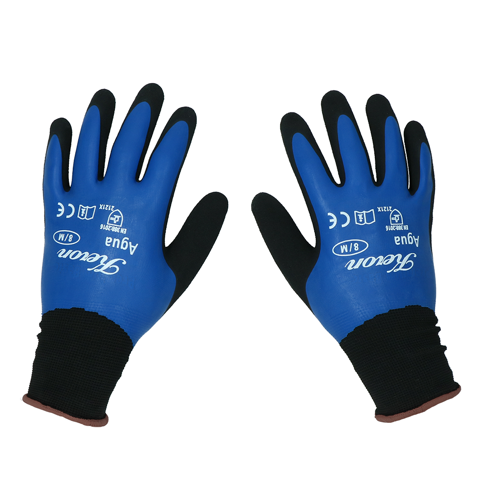 Keron Nylon-Feinstrickhandschuh, Latexbeschichtung, wasserdicht, Größe S, 1 Paar