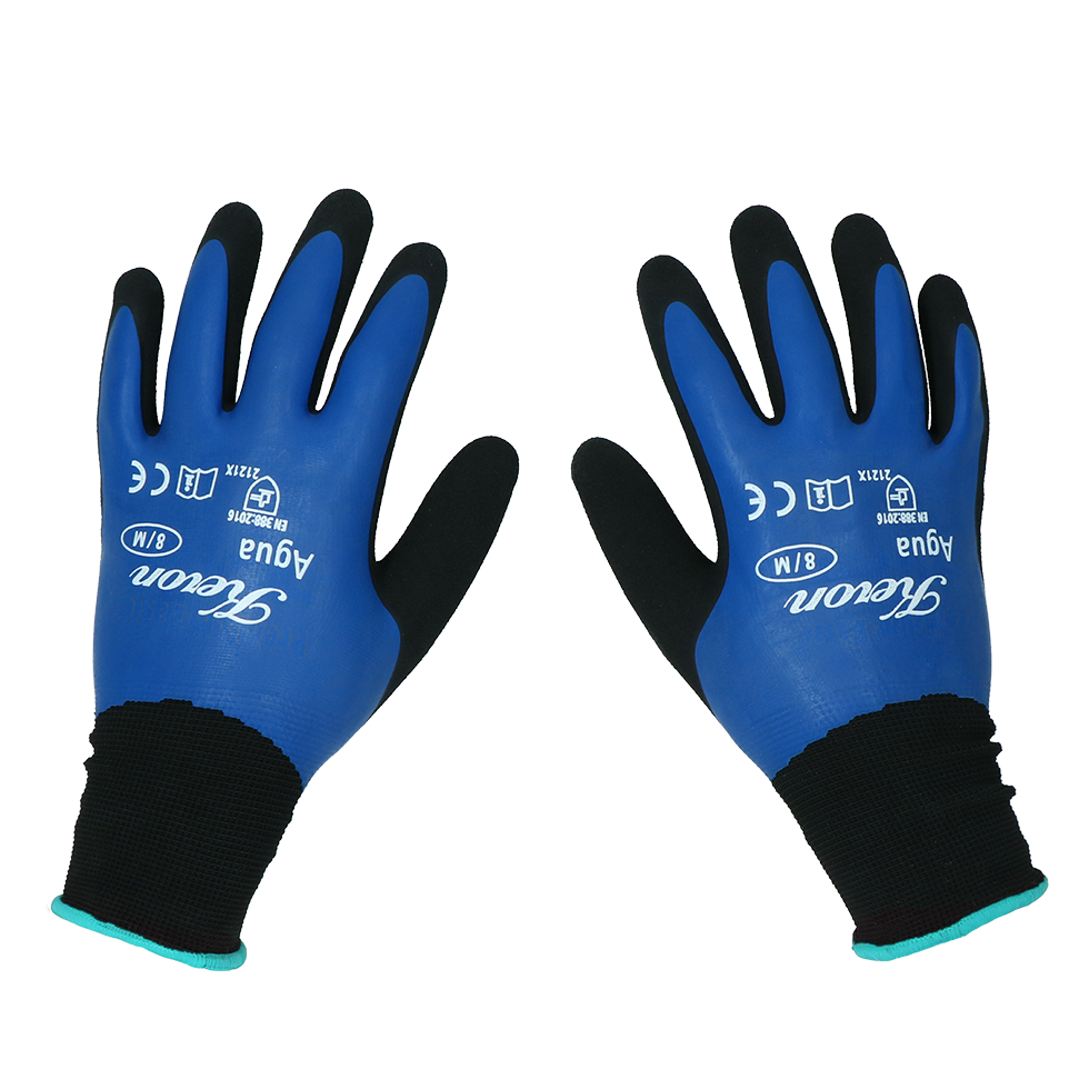 Keron Nylonhandschuh, fein gestrickt, Latexschaum, wasserdicht, Größe XXL