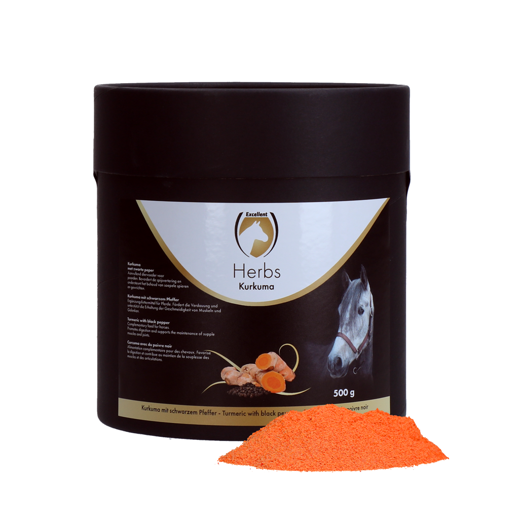 Excellent Horse Herbs Kurkuma, Ergänzungsfuttermittel für Pferde, 500 g