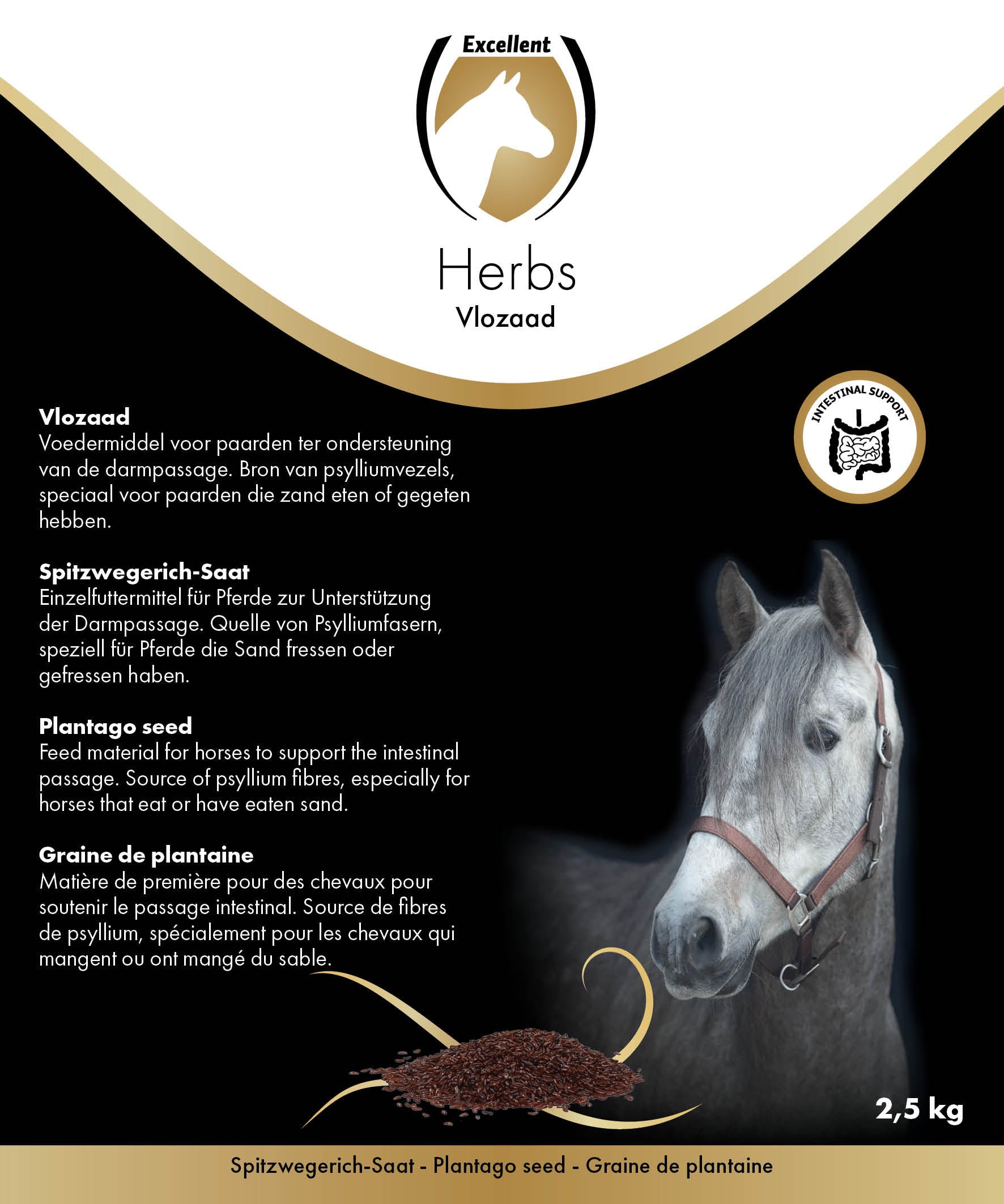 Excellent Horse Herbs Spitzwegerich-Saat für Pferde, 2,5 kg