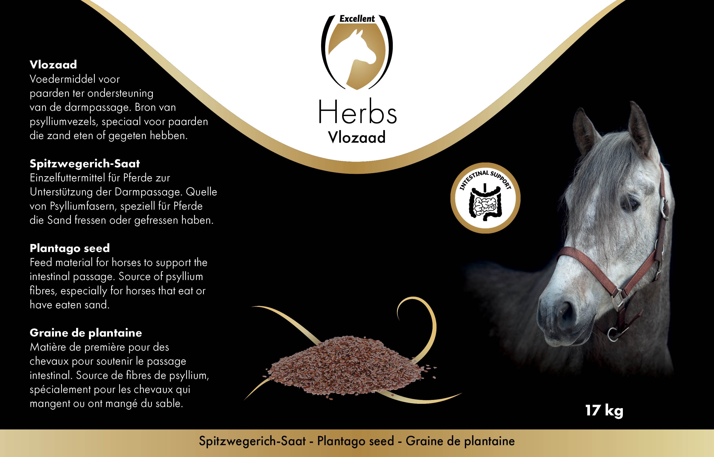 Excellent Horse Herbs Spitzwegerich-Saat für Pferde, 17 kg