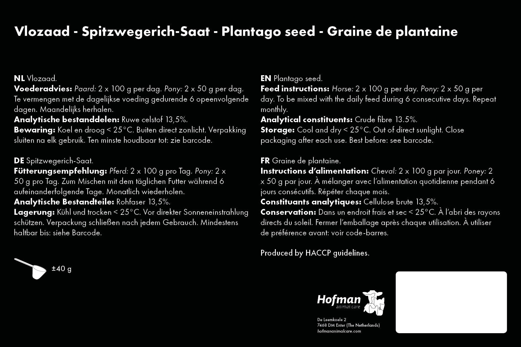 Excellent Horse Herbs Spitzwegerich-Saat für Pferde, 1,2 kg