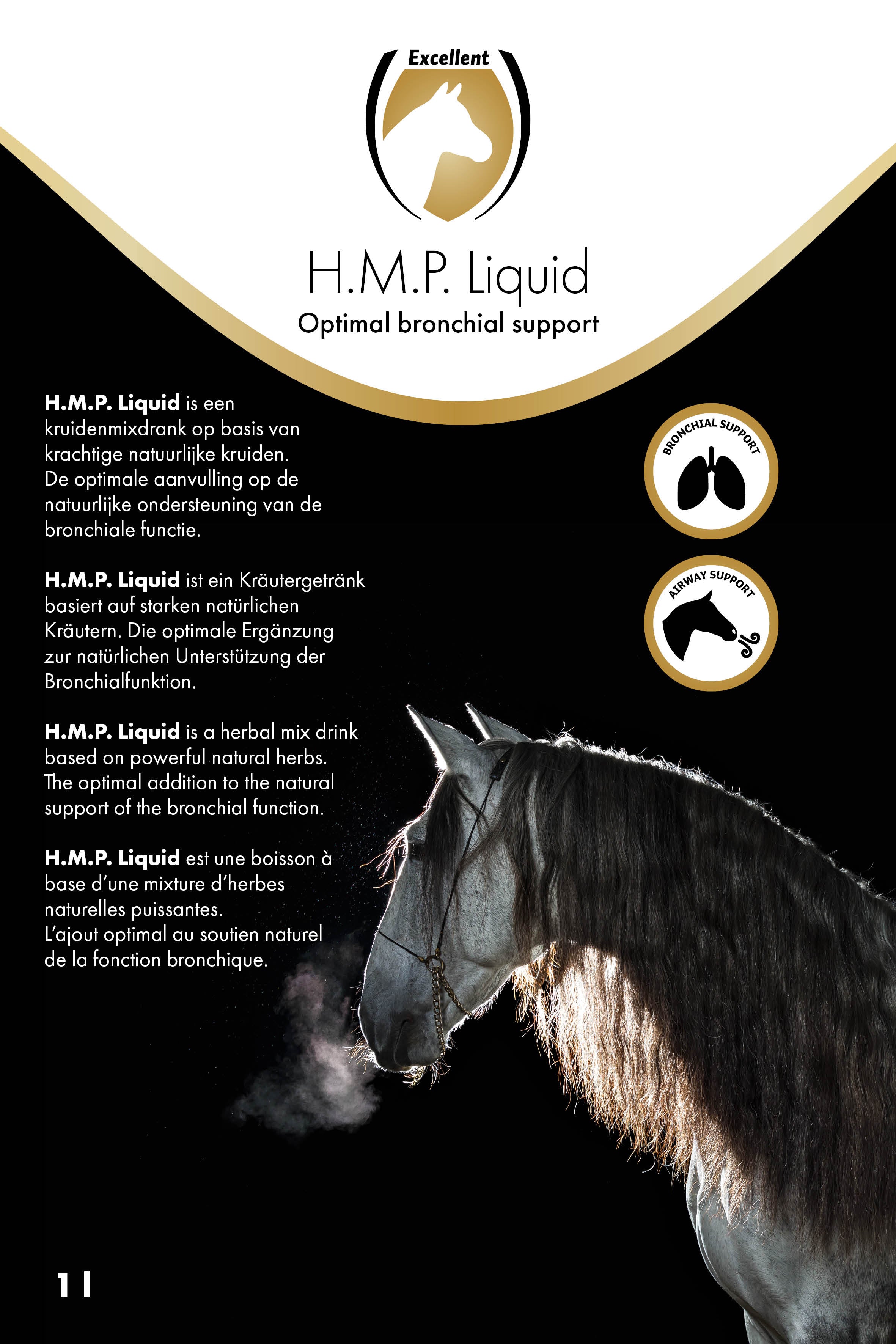 Excellent Horse H.M.P. Liquid für Pferde, Atemwege, 1 l