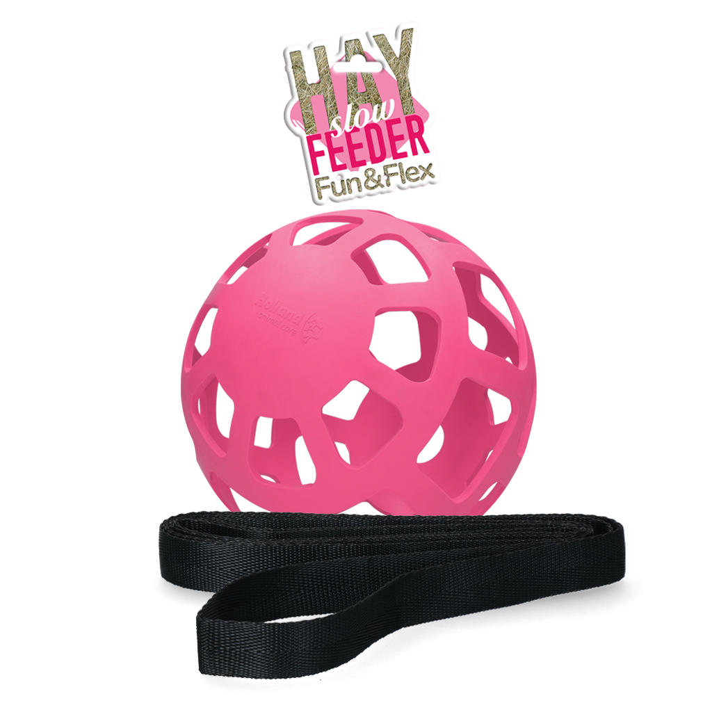 Heu Slow Feeder Ball, Fun & Flex, rosa, für Pferde