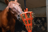 Heu-Slowfeeder, Karottenform, Naturkautschuk, orange, mit Nylonseil