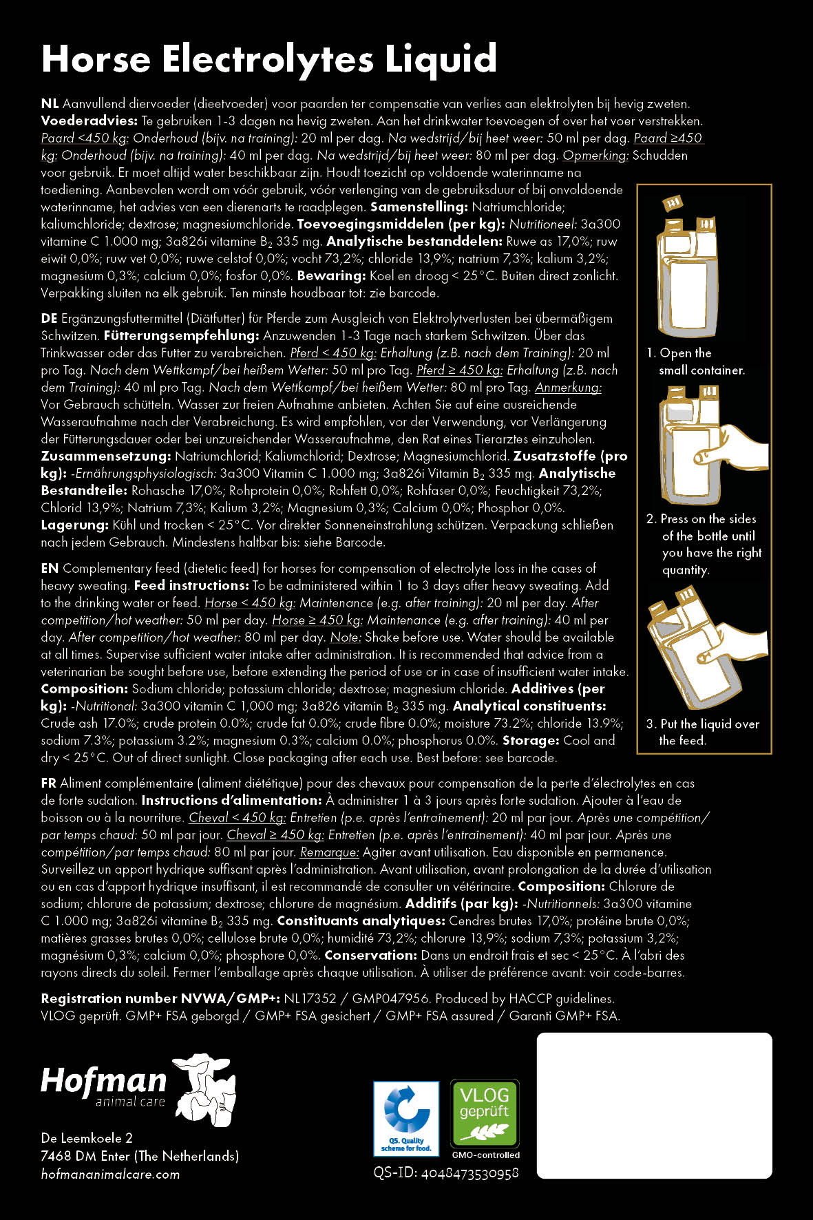 Excellent Horse Elektrolyte Liquid für Pferde, 1 l