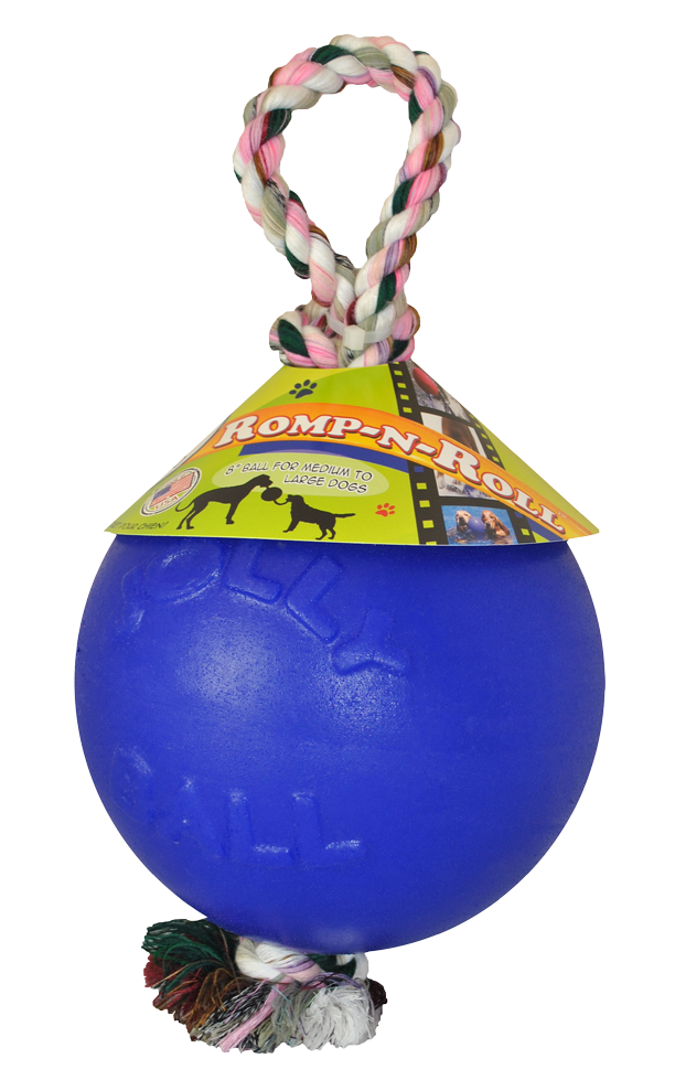 Jolly Pets Hundespielzeug Romp-n-Roll, Blau, Größe M, Ø 15 cm