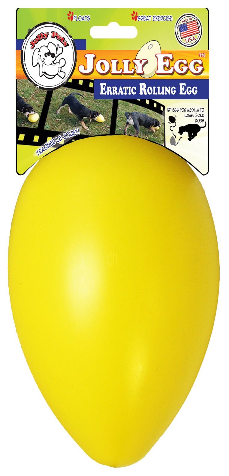 Jolly Hundespielzeug Ei, Gelb, 30 cm