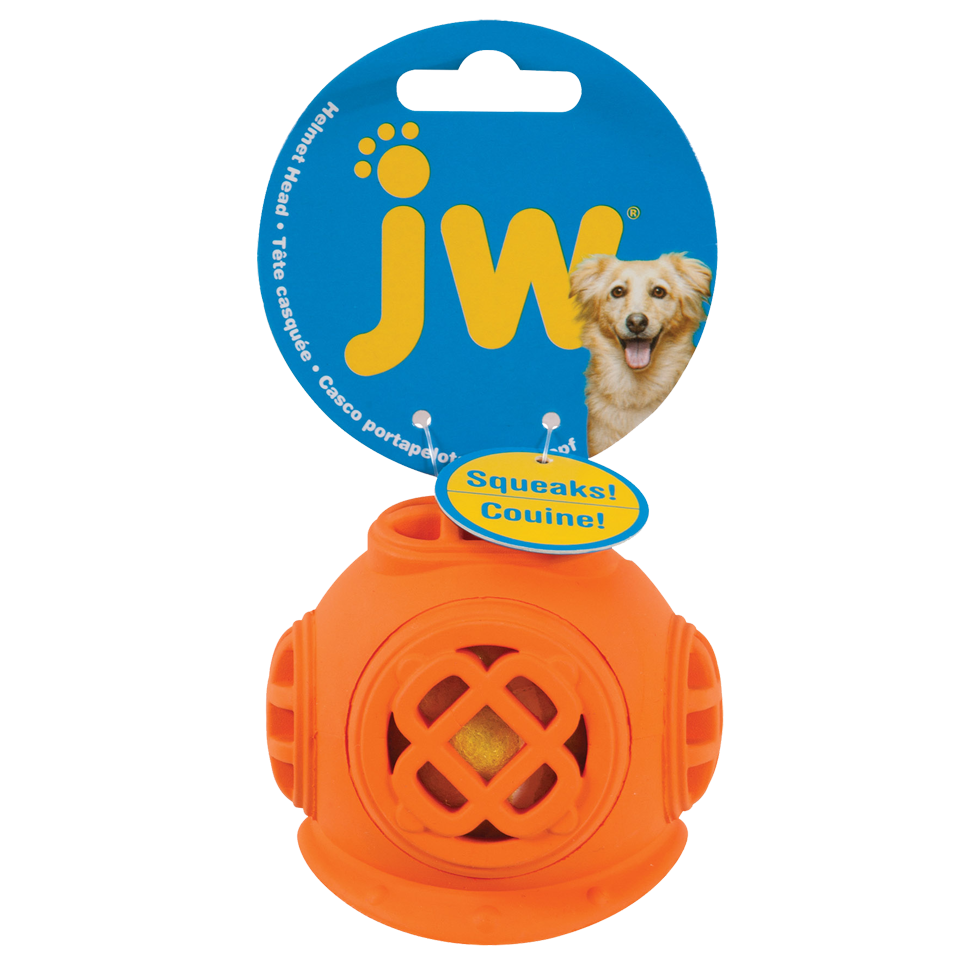 JW Hundespielzeug Helmet Heads Diver, Gummi, mit Quietscher