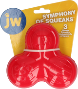 JW Hundespielzeug Gummi, 3 Quietschkammern, rot