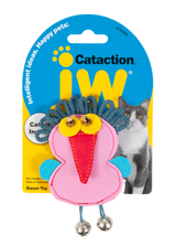 JW Katzenspielzeug Rabe, Catnip, Glöckchen, 12 cm x 7 cm, blau/rosa