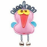 JW Katzenspielzeug Rabe, Catnip, Glöckchen, 12 cm x 7 cm, blau/rosa