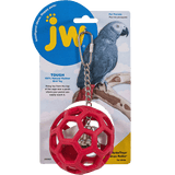 JW Hol-ee Roller Papageienspielzeug, Gummi, Metallkette, Ø 8 cm