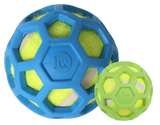 JW ProTen Hol-ee Roller, Hundespielzeug, Naturgummi, mit Tennisball, Ø 8,5 cm