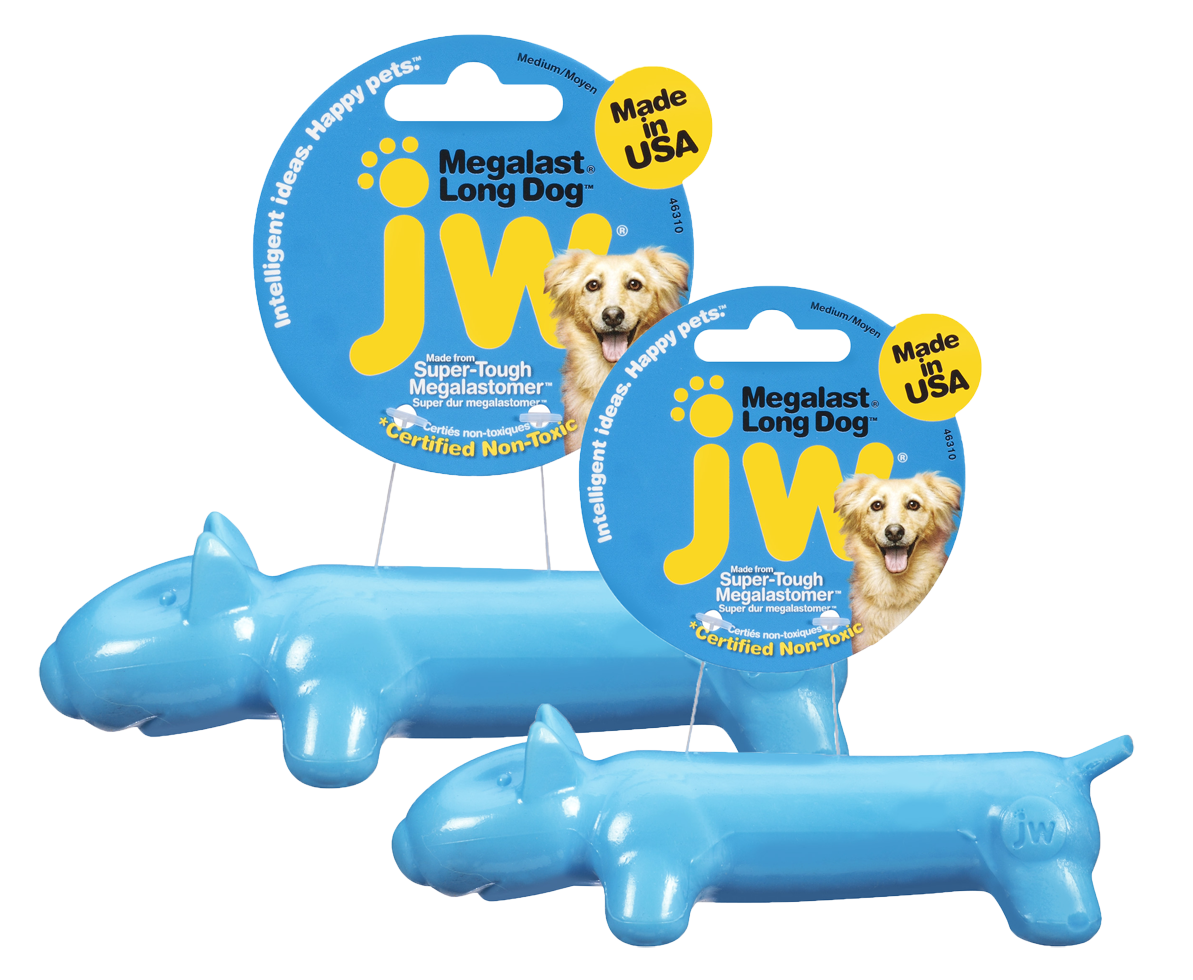 JW Hundespielzeug Megalast Long Dog, L, Kautschuk, 23 cm