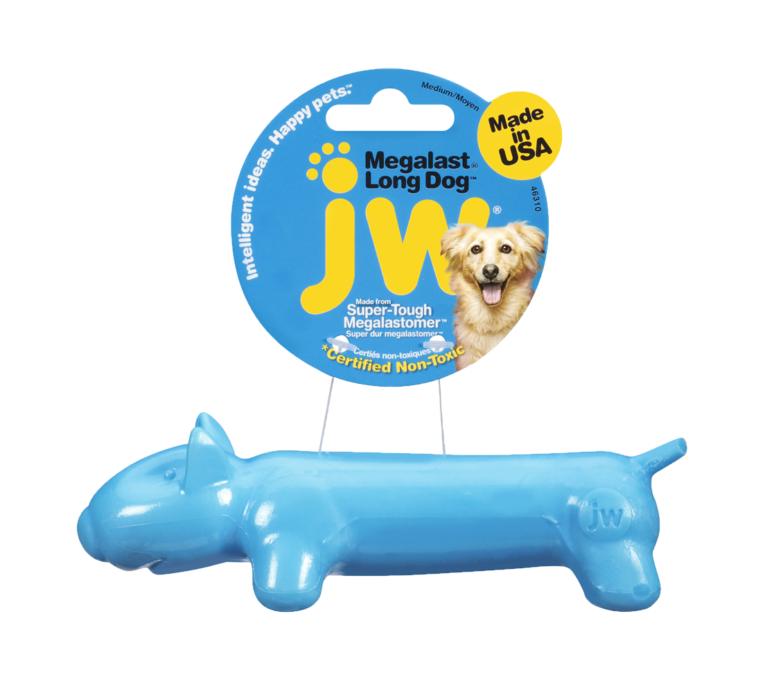 JW Hundespielzeug Megalast Long Dog, L, Kautschuk, 23 cm