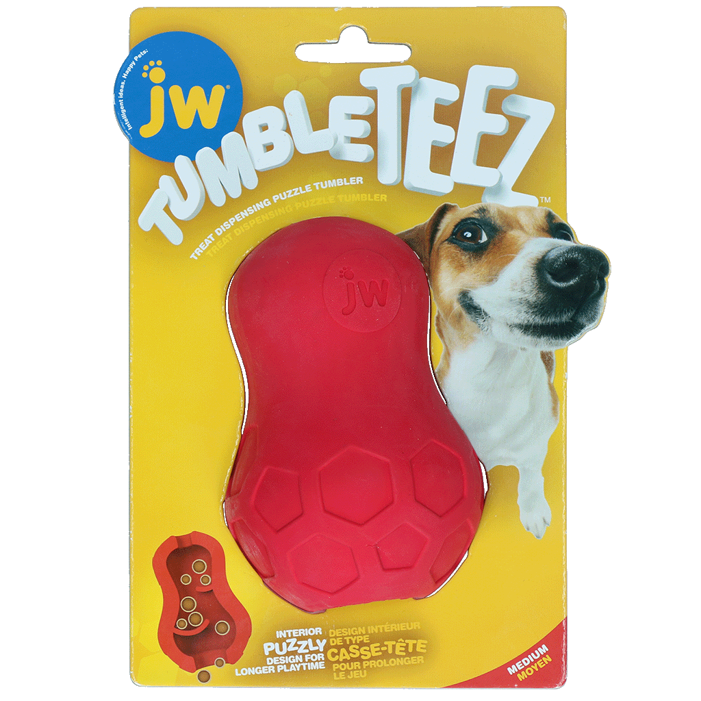 JW Hundespielzeug Tumble Teez, Rot, Größe M, 14 cm