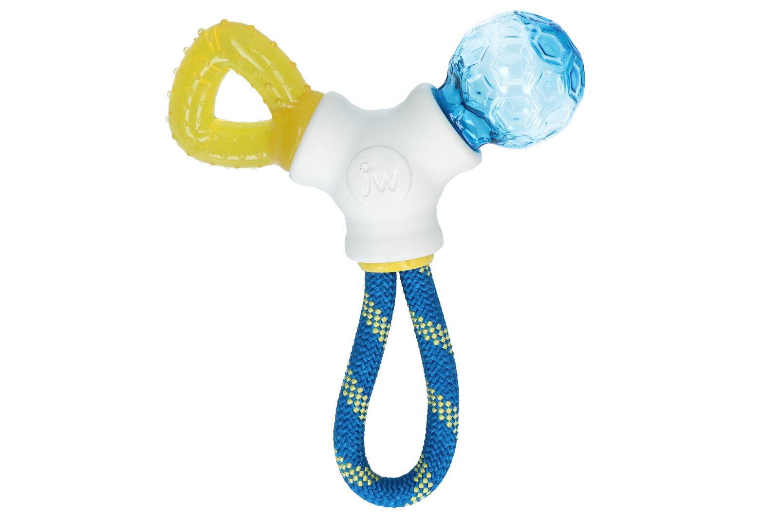 JW Puppy Welpenspielzeug, 3-in-1, Seil, Beißring, Kugel, 21 x 20 x 6 cm
