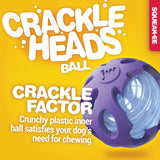 JW Hundespielzeug Crackle Heads Ball, M, Ø 7,5 cm