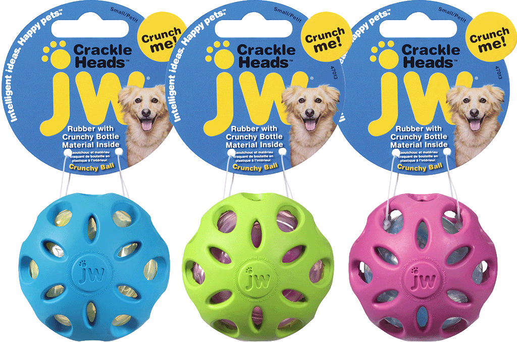 JW Hundespielzeug Crackle Heads Ball, S, Ø 5 cm