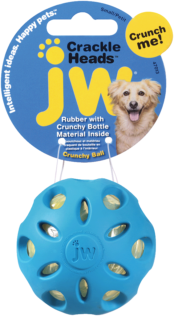 JW Hundespielzeug Crackle Heads Ball, S, Ø 5 cm