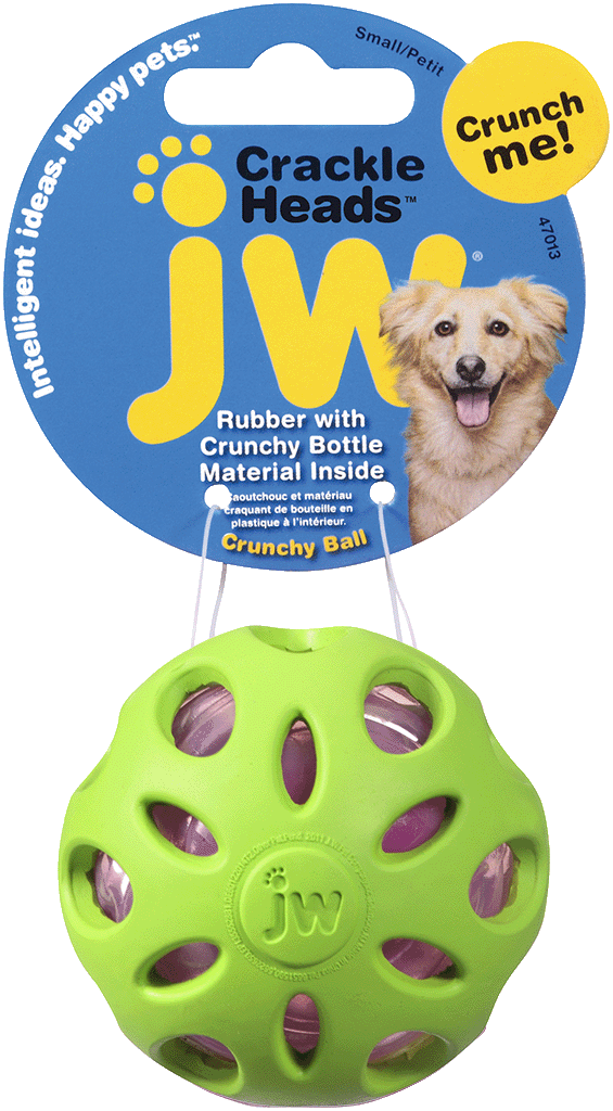 JW Hundespielzeug Crackle Heads Ball, S, Ø 5 cm
