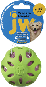 JW Hundespielzeug Crackle Heads Ball, M, Ø 7,5 cm