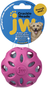 JW Hundespielzeug Crackle Heads Ball, M, Ø 7,5 cm
