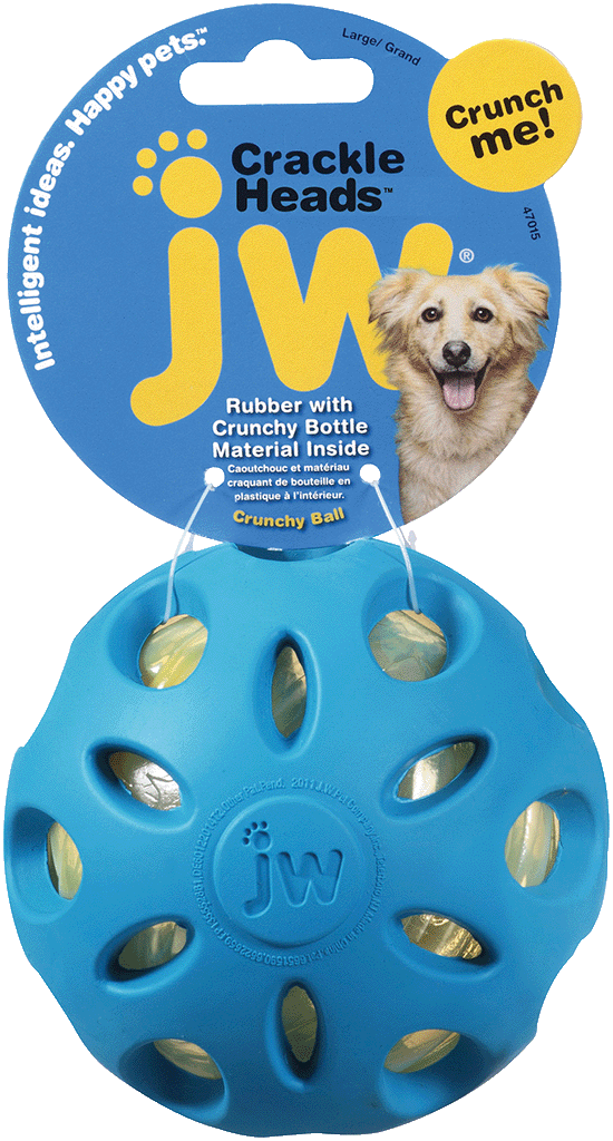 JW Hundespielzeug Ball, Kautschuk, Crackle Heads, L, Ø 10 cm