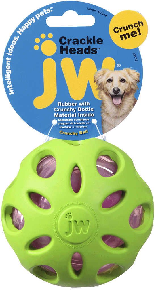 JW Hundespielzeug Ball, Kautschuk, Crackle Heads, L, Ø 10 cm