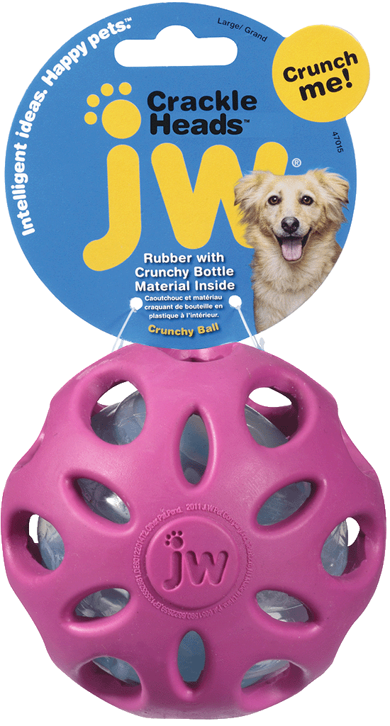 JW Hundespielzeug Ball, Kautschuk, Crackle Heads, L, Ø 10 cm