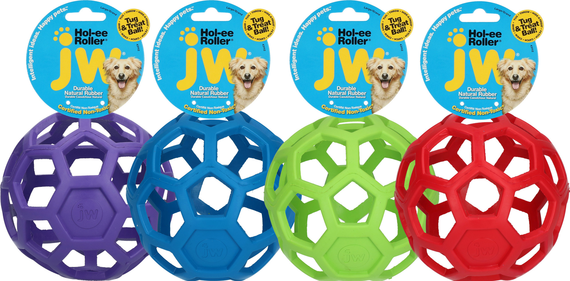 JW Hundespielzeug Hol-ee Roller Jumbo, Naturkautschuk, Ø 19 cm, sortiert