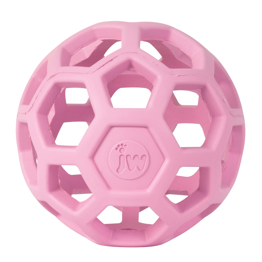 JW Hol-ee Roller, Hundespielzeug, Naturkautschuk, Ø 9 cm, pink