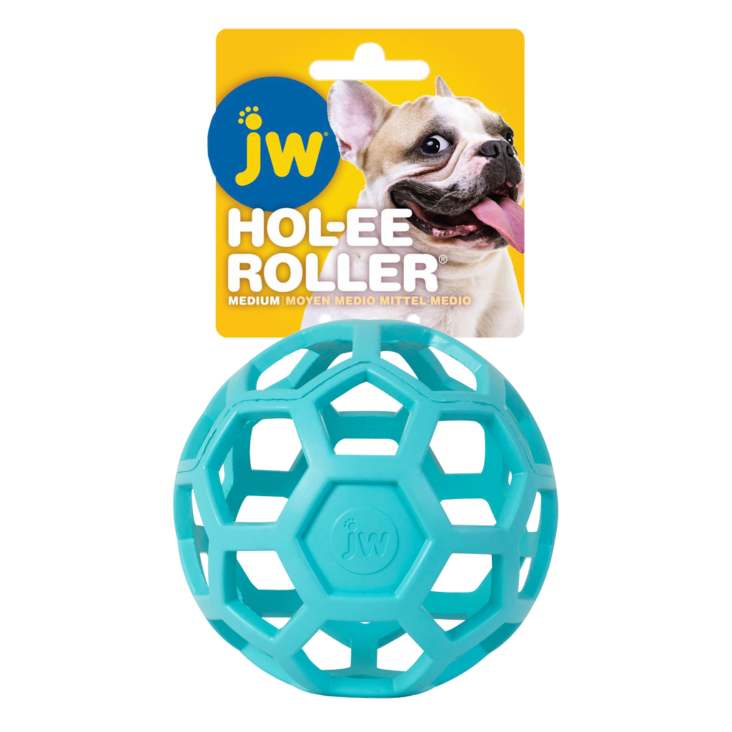 JW Hol-ee Roller Hundespielzeug, Medium, Ø 11,5 cm, Light Blue