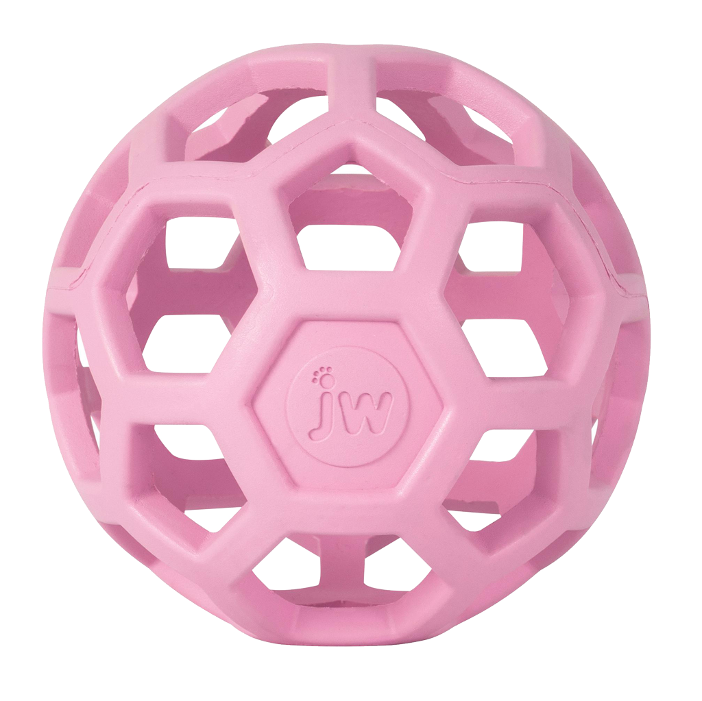 JW Hundespielzeug Hol-ee Roller, Medium, Naturkautschuk, pink, Ø 11,5 cm