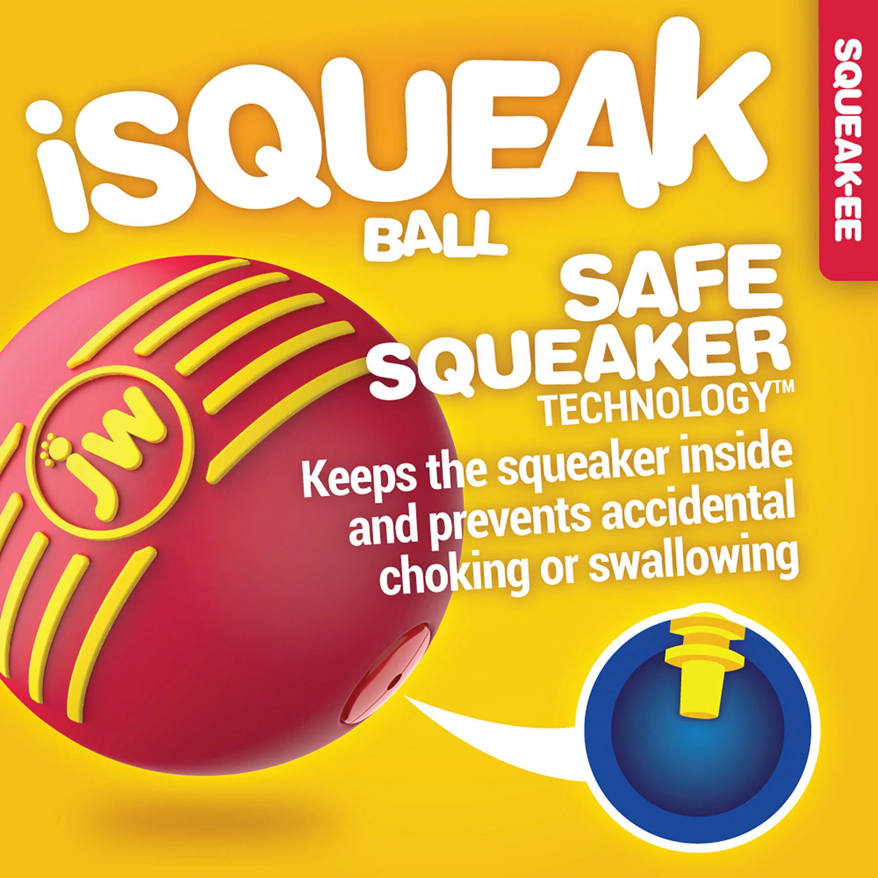 JW Hundespielzeug Ball, Quietscher, Naturkautschuk, S, Ø 5 cm