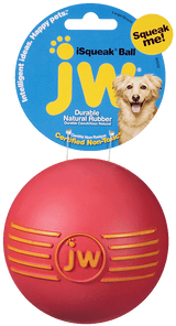 JW Hundespielzeug Ball, iSqueak, L, Ø 10 cm, Kautschuk, mit Quietscher