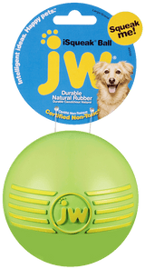 JW Hundespielzeug Ball, iSqueak, L, Ø 10 cm, Kautschuk, mit Quietscher